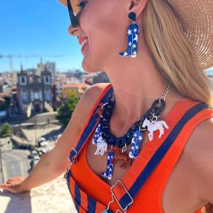 Kolczyki Cowgirl Kobaltowe