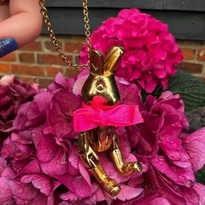 Naszyjnik Zając z kokardą